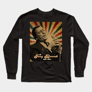 R.I.P TONY BENNETT - Photo Vintage Retro Look Fan Design Long Sleeve T-Shirt